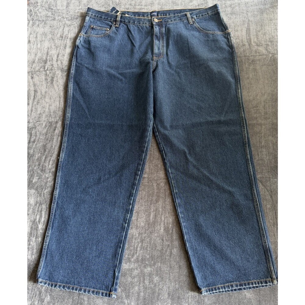 Basic Editions Regular Fit Men’s 46W X 32L Denim Blue Dark Jeans Classic NWT
